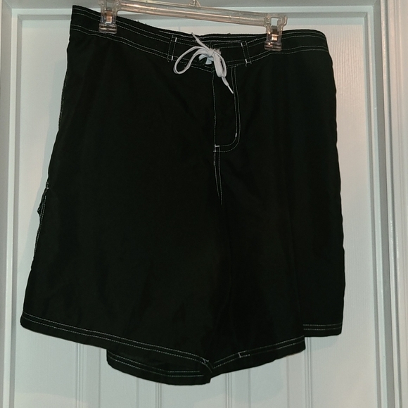 Board Swim Shorts Women's Black 18W Beach Belle Swimware Cargo Style Drawstring - Picture 5 of 6